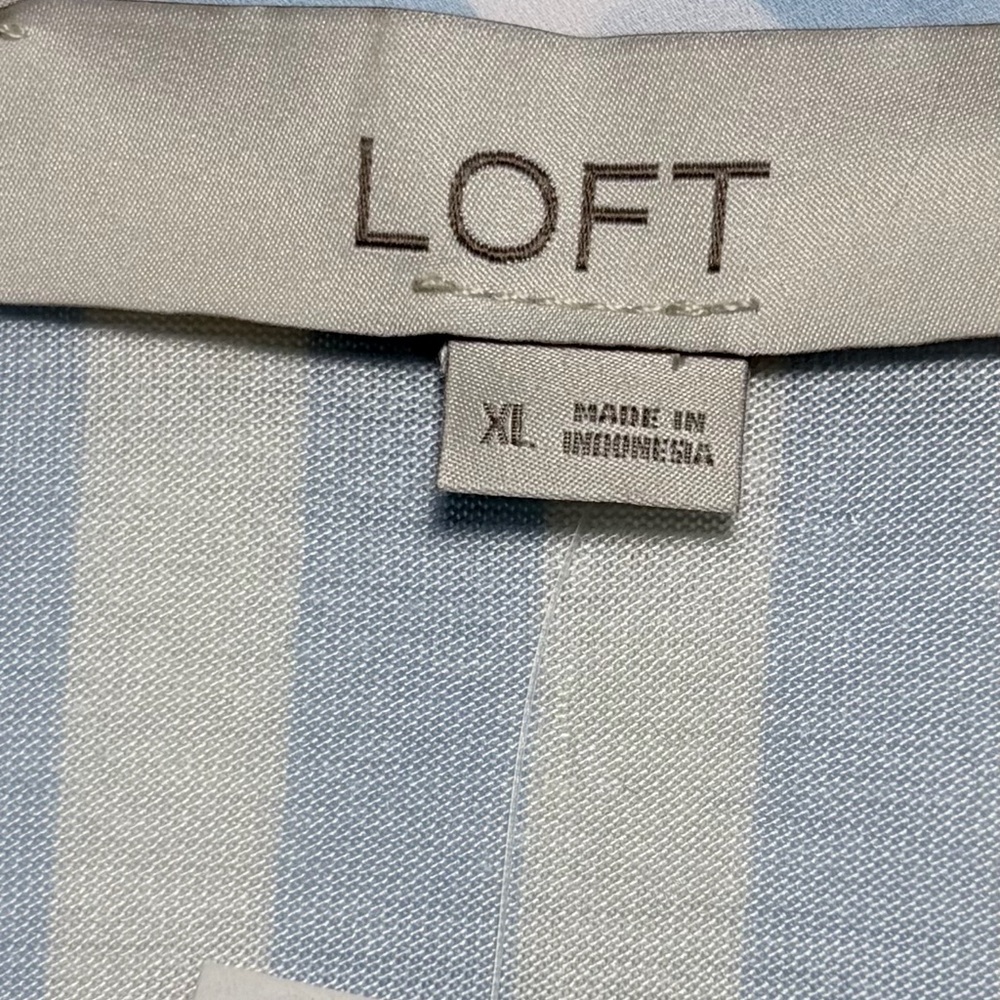 New LOFT Ruffled V-Neck Striped Tank Blouse Sz XL - Picture 5 of 7